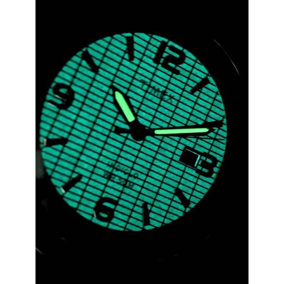 Timex Men's Watch T2N697 Quartz Indiglo Black Dial Leather Band 42mm - Picture 8 of 15